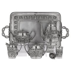 20th Century Indian Solid Silver Swami Tea Service, Madras, c.1900