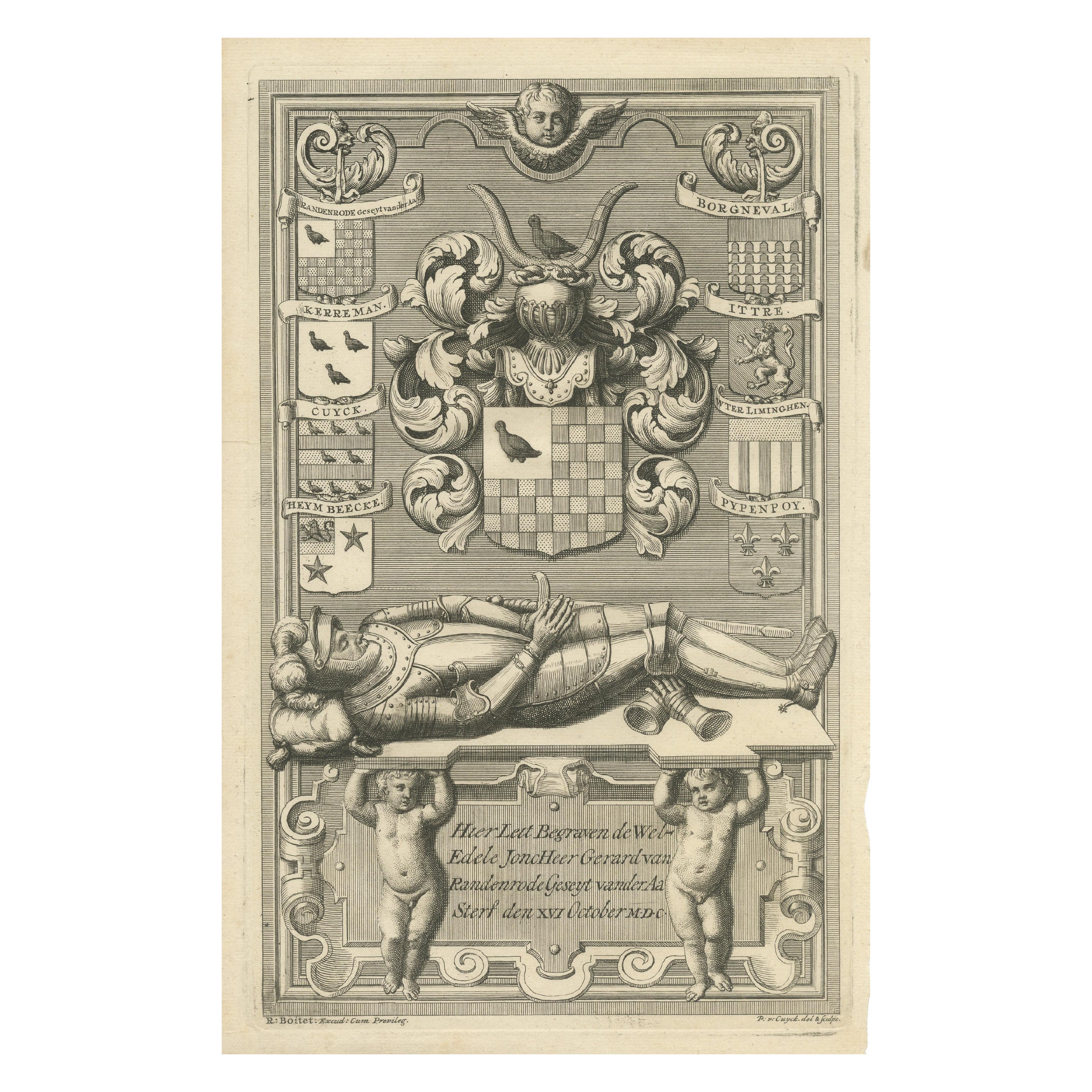 Armorial Elegy of 1600: A Heraldic Memorial, 1730 For Sale