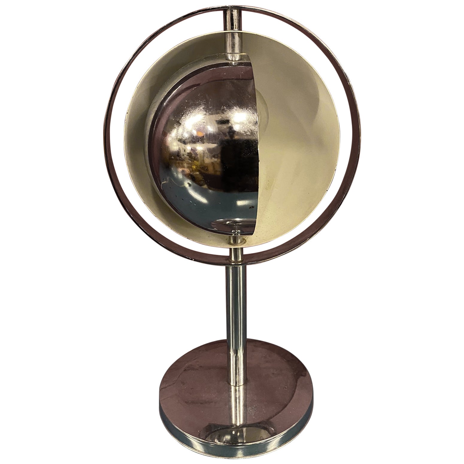 "Eclipse" Lamp in Chromed Metal, circa 1960/1970