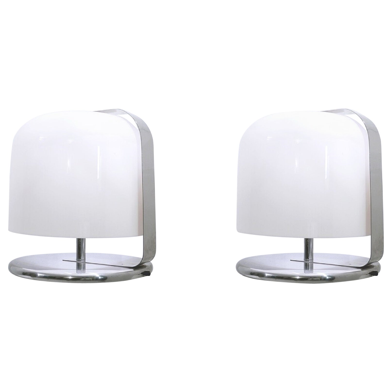 Pair of Mid Century Italian "Alvise" XL Table Lamps by Luigi Massoni for Guzzini