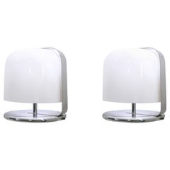 Pair of Mid Century Italian "Alvise" XL Table Lamps by Luigi Massoni for Guzzini