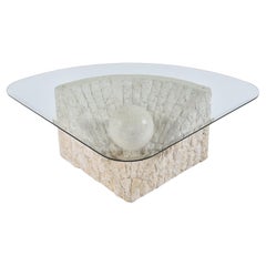 Maitland Smith Style Mactan Tessellated Stone Orb Wedge Coffee or Cocktail Table