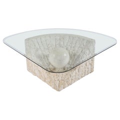Maitland Smith Style Mactan Tessellated Stone Orb Wedge Kaffee- oder Cocktailtisch