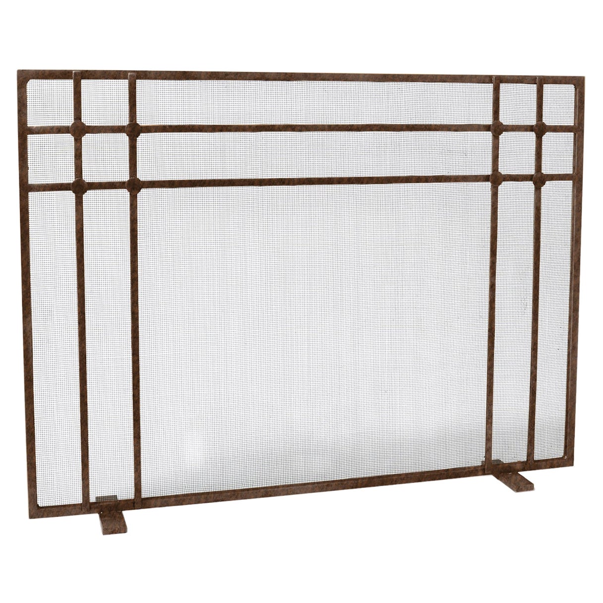 Henry Fireplace Screen in Gold Rubbed Black For Sale