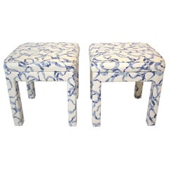 Mid-Century Upholstered Stools in the Style of Henredon