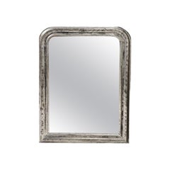Antique Small Louis Philippe Silver Mirror