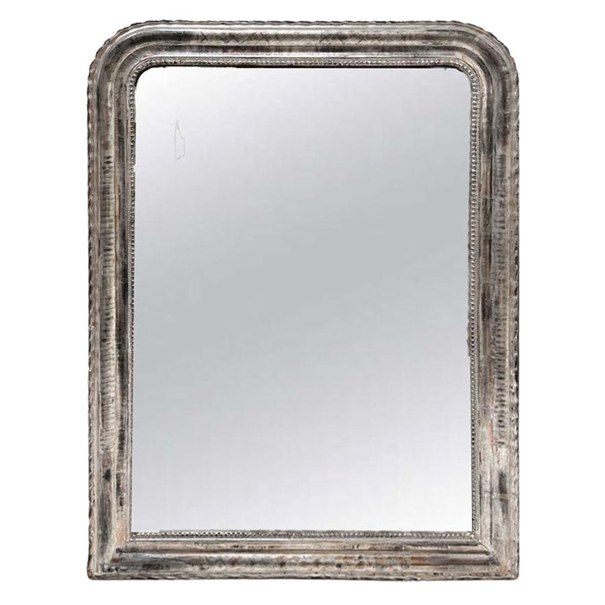 Large Louis Philippe Silver Mirror