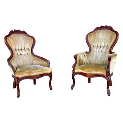 Used Victorian Lounge Chairs Styled After Kimball