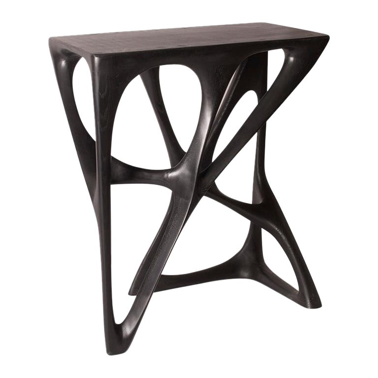 Ariel Modern Bar Table in Ebony Stain on Solid Wood For Sale