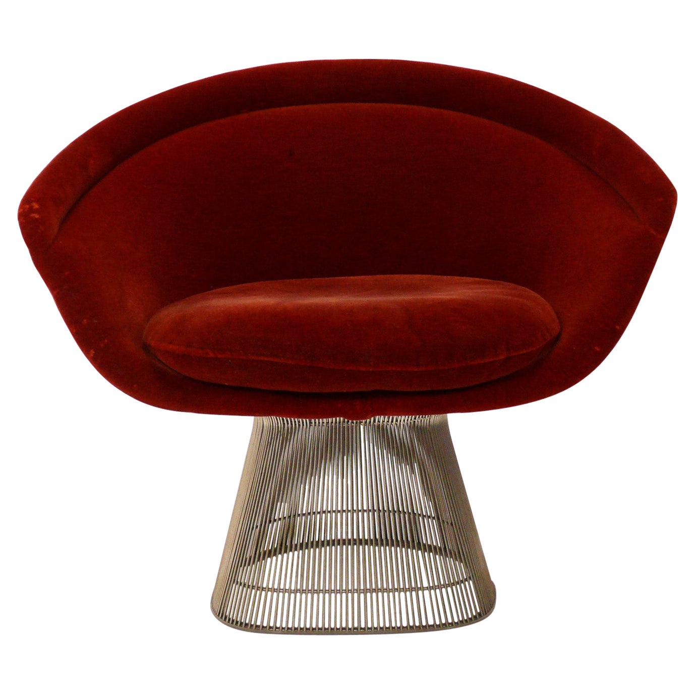 Warren Platner for Knoll Nickel Lounge Chair Reupholstered in Your Fabric
