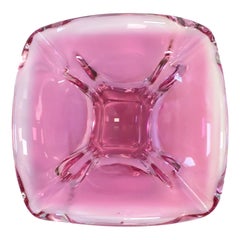 Vintage Italian Murano Pink Art Glass Bowl or Ashtray