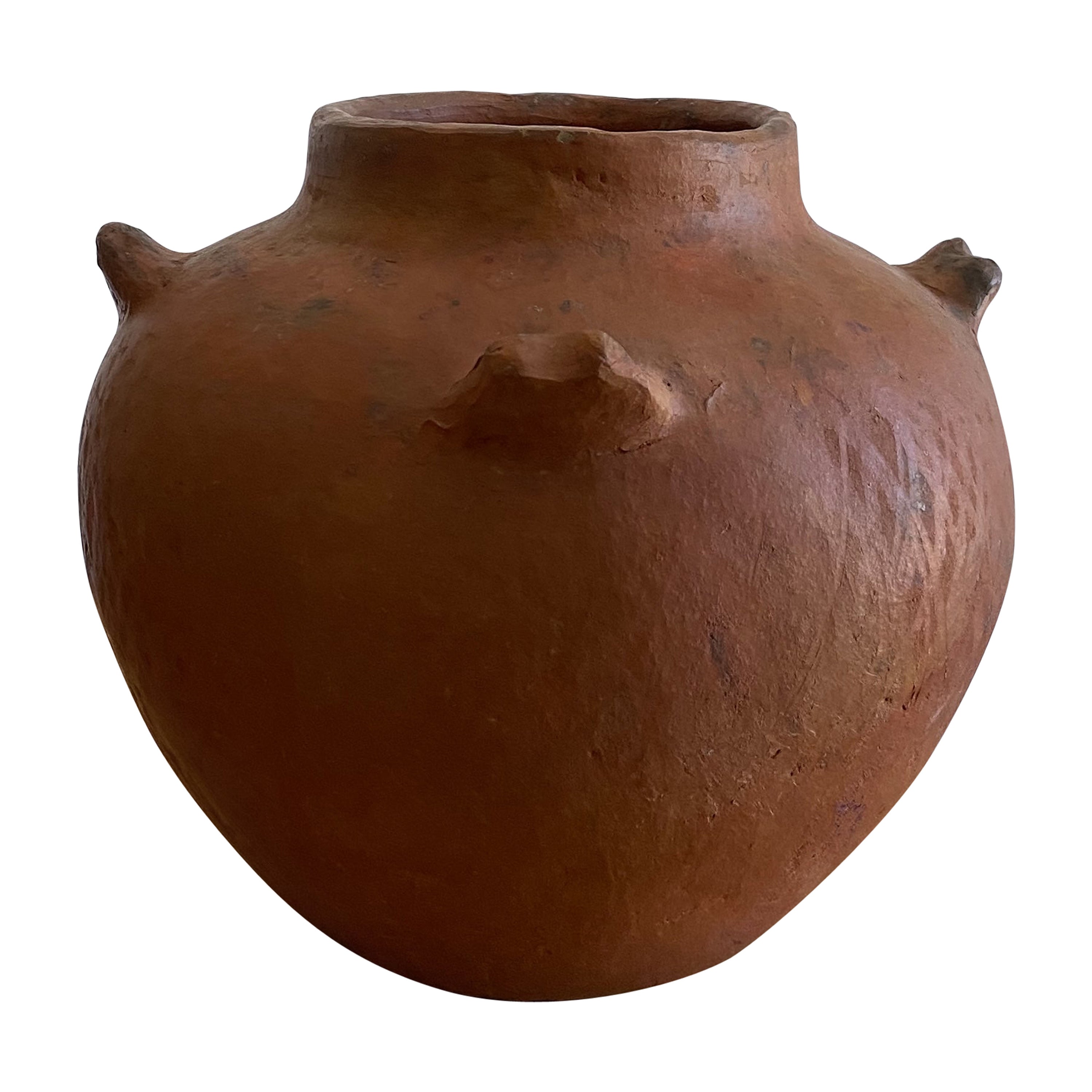 Ticino artisan made primitive terracotta ceramic vessel