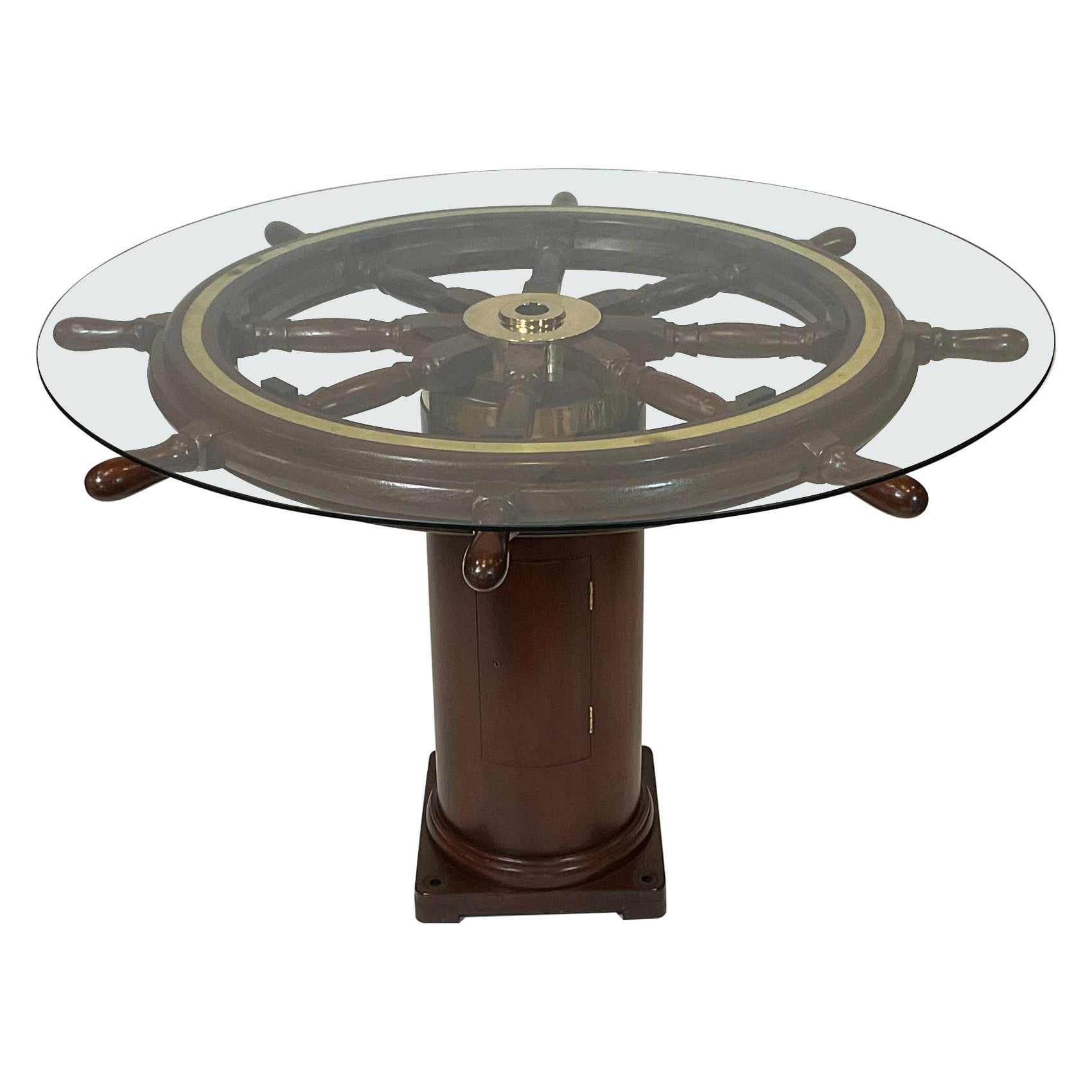 Ships Wheel Bar Height Dining Table For Sale