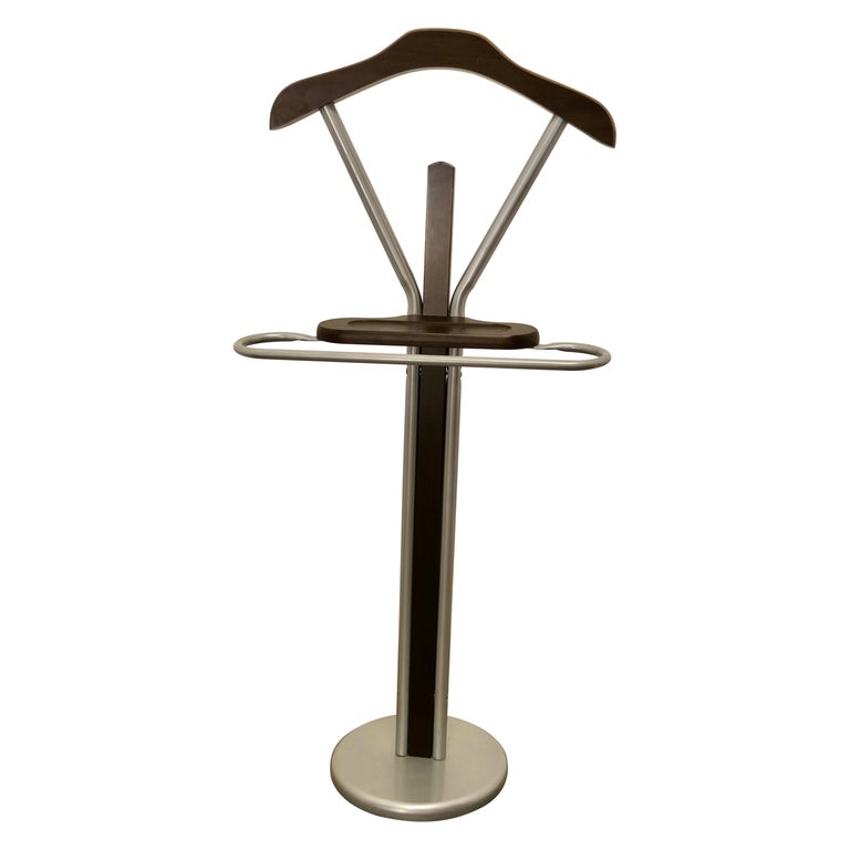 GOUOLSO Clothes Valet Stand For Men And Women, Freestanding Floor Standing Suit Hanger Rack With Front Trouser Rack Non-slip Rubber Sleeve, For Crease-Free Suit Coat Stand Storage - Wooden