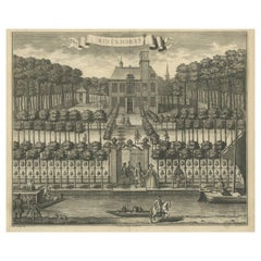 Antiker Druck des Schlosses von Binckhorst, Den Haag