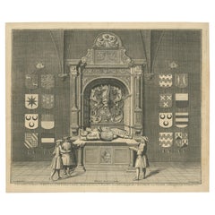 Antiker Druck des Tombes von Gerrit van Assendelft und Beatrix van Dalem
