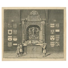 Stampa antica della tomba di Gerrit van Assendelft e Beatrix van Dalem
