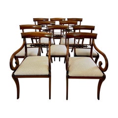 Set aus 10 Regency-Mahagoni-Esszimmerstühlen in hoher Qualität