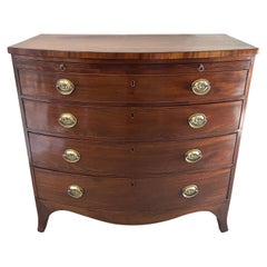 Outstanding Quality Antique Figured Mahogany Bow Fronted Chest of Drawers