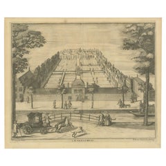 Antique Print of the Almshouse in The Hague in The Netherlands