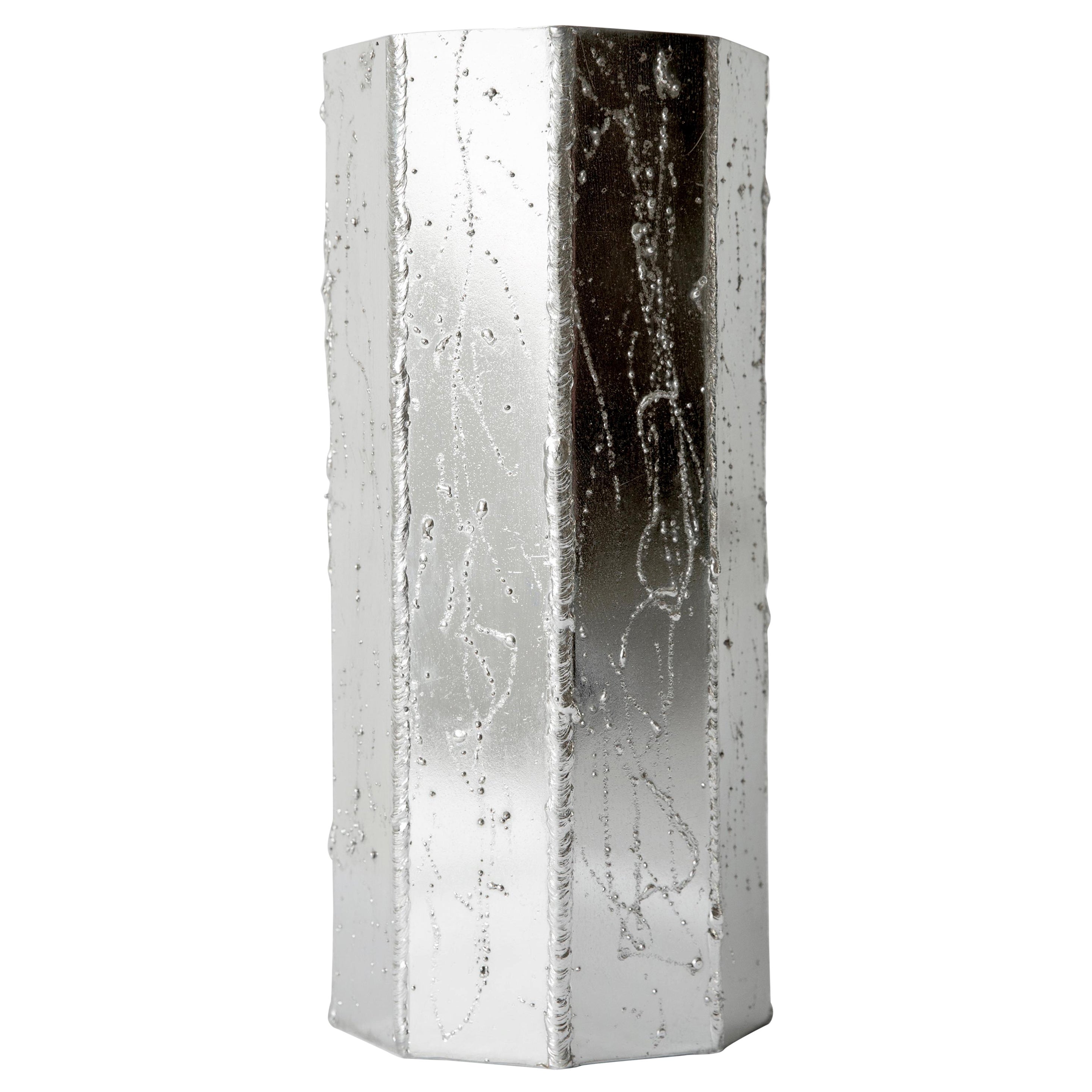 Chrome-Plated Metal Vase by Disciplina Studio For Sale