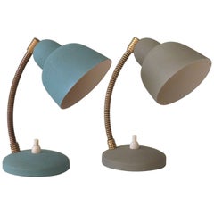2 lampes de bureau - Lampes de chevet d'aluminium, France, 1950