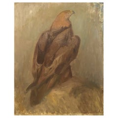 Vintage Allan Andersson '1904-1979', Oil on Canvas, Golden Eagle, Mid-20th Century