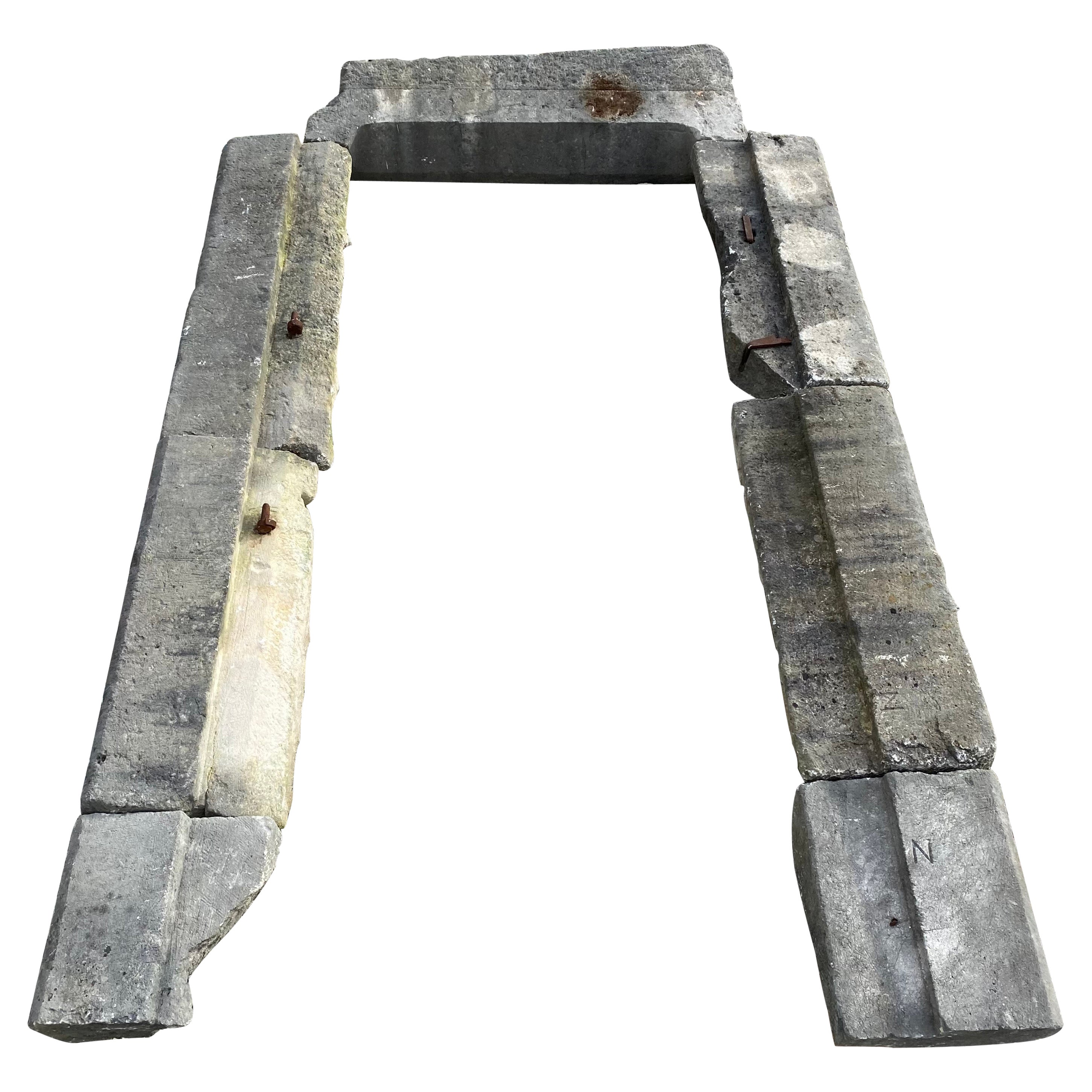 Antique French Stone Portal, Door Frame for Garden Wall Entrance For Sale