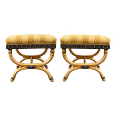 Vintage 1980s Neo-Classical Style Ottomans / Stools Bt William Switzer