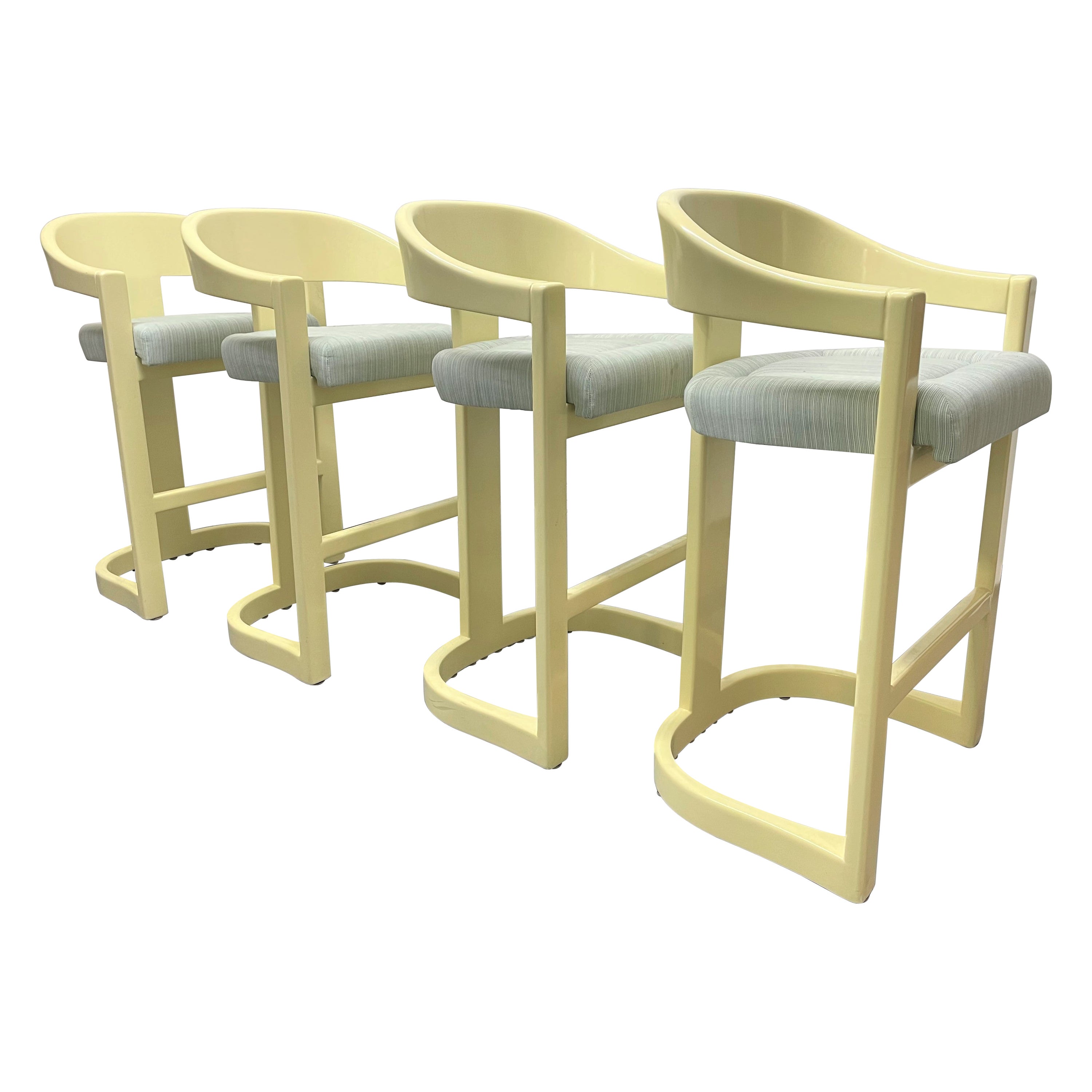 Ensemble de 4 tabourets de bar Onassis de Karl Springer