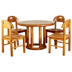 Pine dining room set by Rainer Daumiller for Hirtshals Savværk, Denmark, 1970s