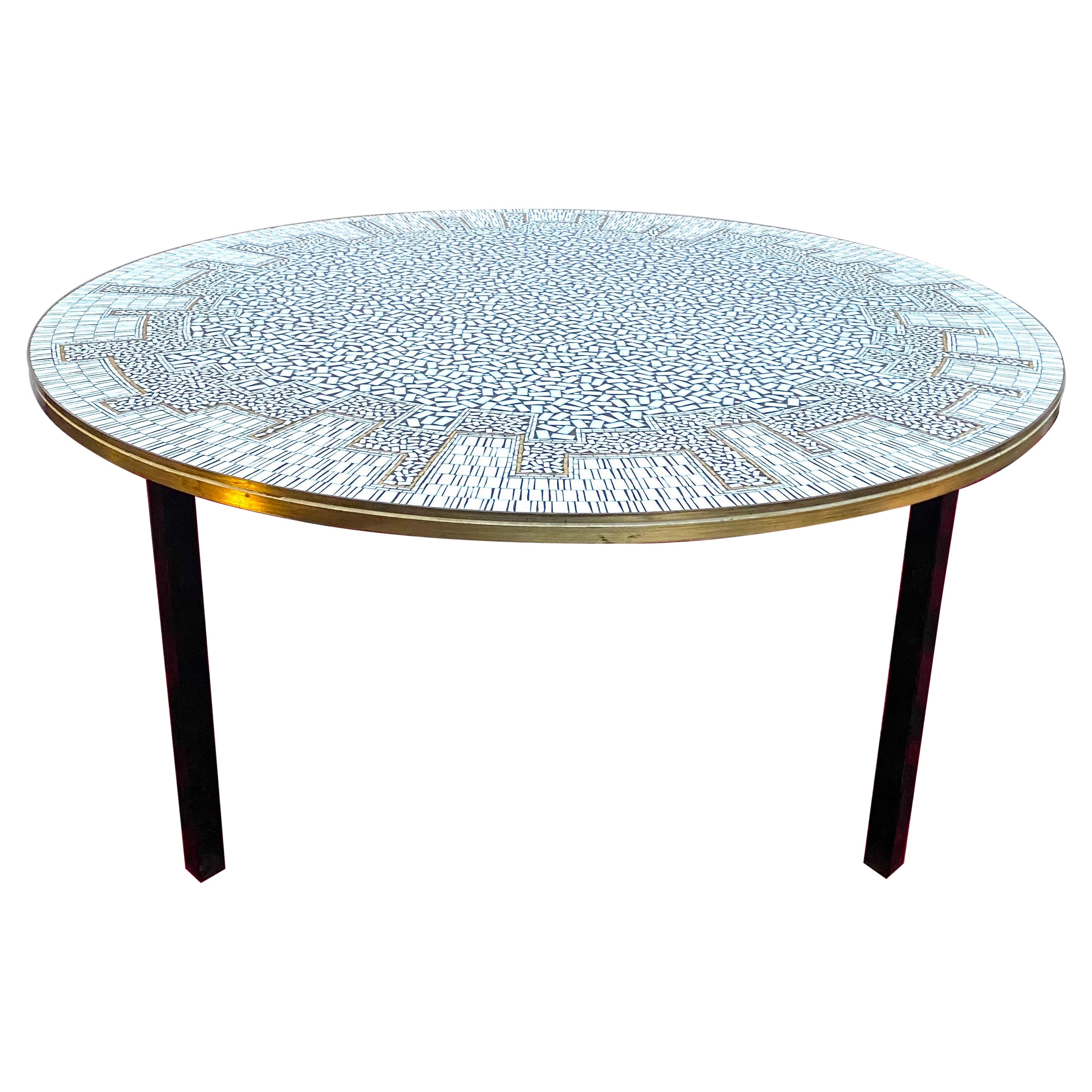 Large Round Mosaic Midcentury Coffetable by Berthold Müller Oerlinghausen 50s