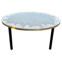 Vintage Large Round Mosaic Midcentury Coffetable by Berthold Müller Oerlinghausen 50s