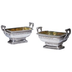Fine Pair of George III Grand Tour Influenced Silver-Gilt Salts by William