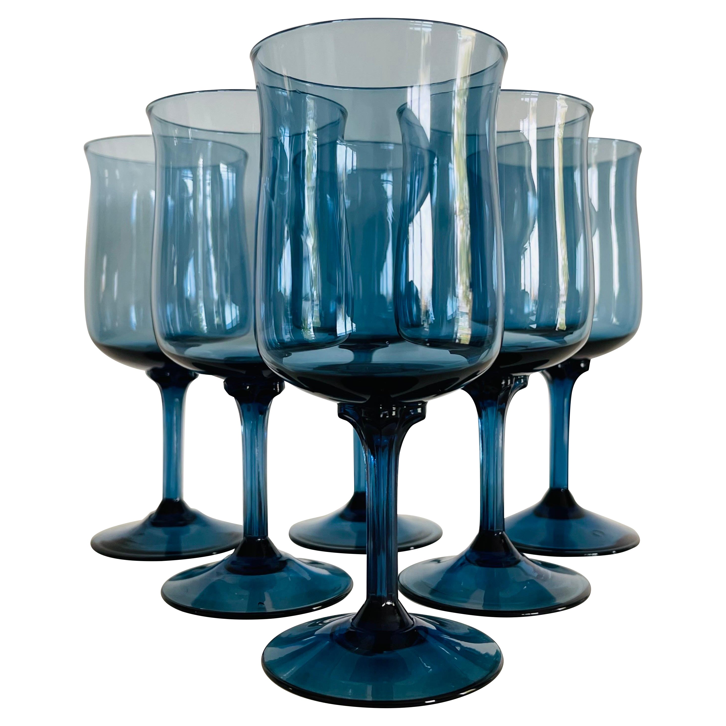 6 Vintage Hollow Stem Port Wine Glasses, 1960's, After Dinner Drinks - 4 oz  - Port Wine glasses, 4 oz Dessert Wine Glasses - Cordials