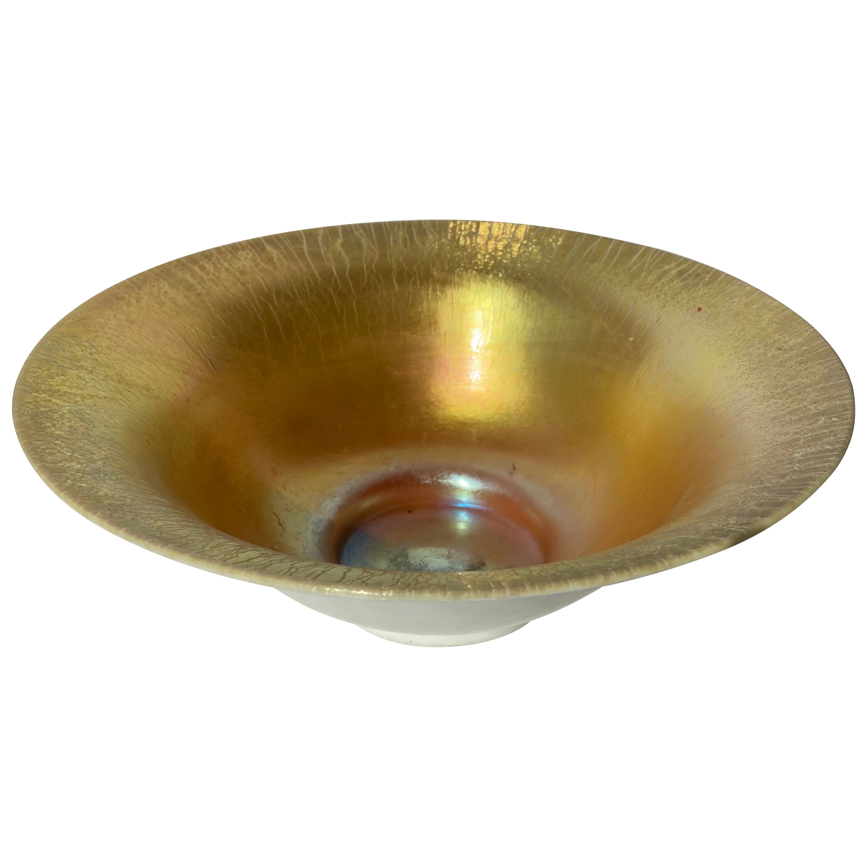 Steuben Glass Gold Aurene, Calcite, Bowl / Centerpiece