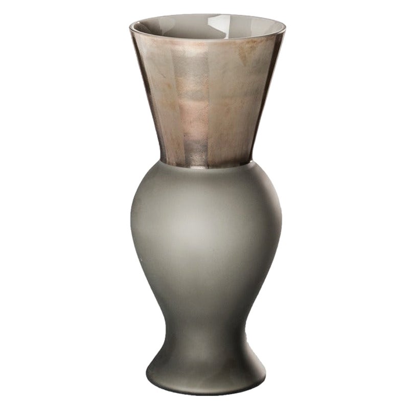 21st Century Principe Small Glass Vase in Grey by Rodolfo Dordoni For Sale