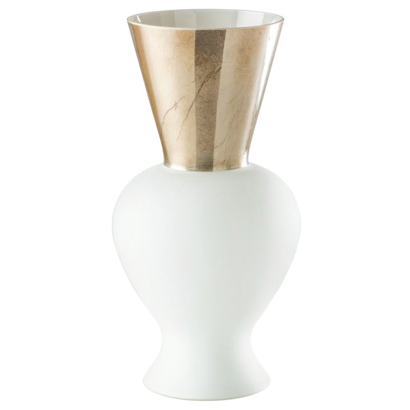21st Century Re Medium Glass Vase in Milk-White by Rodolfo Dordoni For Sale