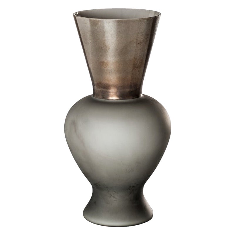 Vase en verre Re Medium du 21e sicle gris de Rodolfo Dordoni