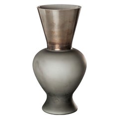 21st Century Re Medium Glass Vase in Grey by Rodolfo Dordoni