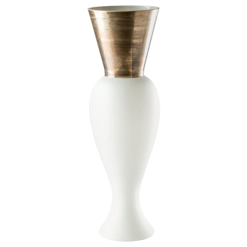 Grand vase en verre Regina du 21e sicle en blanc laiteux de Rodolfo Dordoni