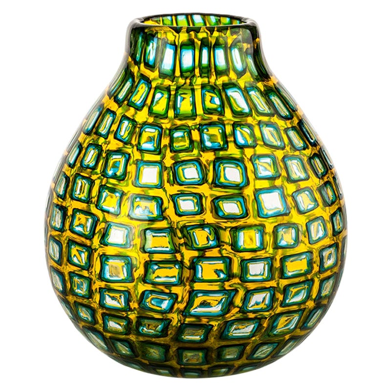 Vaso in vetro Murrine Romane del XXI secolo in multicolore di Carlo Scarpa