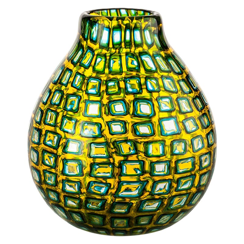 21st Century Murrine Romane Glass Vase in Multicolour by Carlo Scarpa