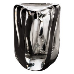 21st Century Black Belt Triangolo Extra Small Vase in Black/Crystal