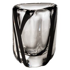 21st Century Black Belt Triangolo Small Vase in Black/Crystal by Peter Marino