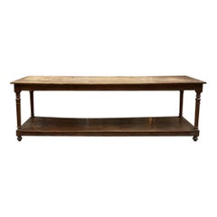 Antique French Warm Brown Drapery Console Table