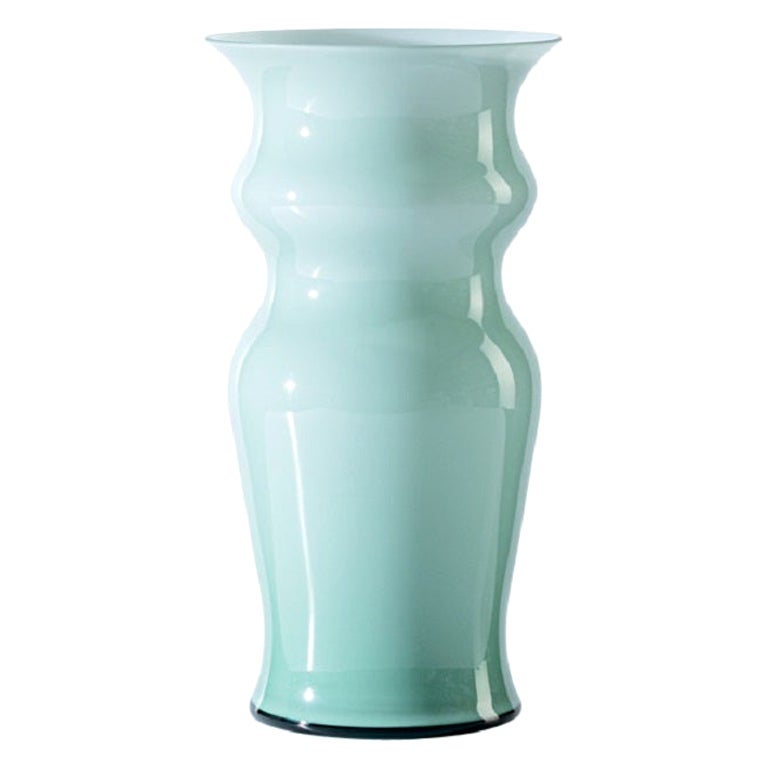 21st Century Odalische Small Glass Vase in Green Rio by Leonardo Ranucci For Sale