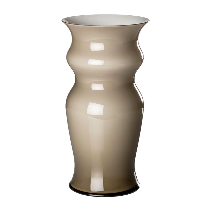 21st Century Odalische Small Glass Vase in Grey by Leonardo Ranucci For Sale