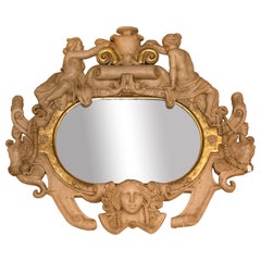 Classical style mirror. Marble dust mix. 20th century.