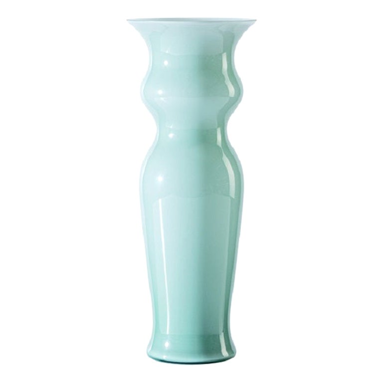 21st Century Odalische Large Glass Vase in Green Rio by Leonardo Ranucci For Sale
